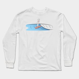 Surf girl hanging ten surfboard Long Sleeve T-Shirt